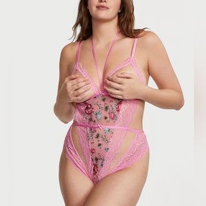 Victoria Secret pink embroidered lingerie